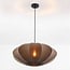 Pendant lamp Elyora in brown fabric
