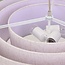 Designer pendant light Nerai beige with three layered linen shades