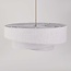 Designer pendant light Nerai beige with three layered linen shades