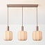 Pendant light Syvra 3-light fabric - taupe