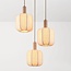 Pendant lamp Fynra 3-light in taupe linen