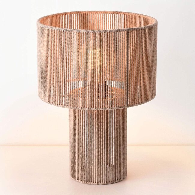 Rilva table lamp made from natural cotton rope
