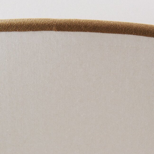 Modern Ovala pendant light with beige linen shade and brown accents Ø60 cm