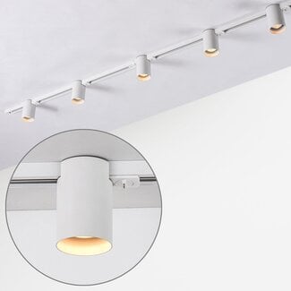 1-phase track system of 1.5 m with Zylox spotlights in white