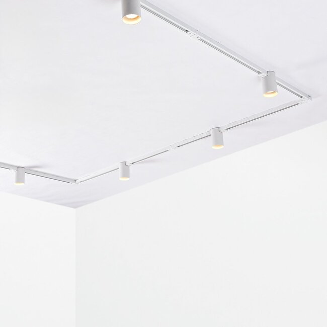 1-phase track system of 1.5 m with Zylox spotlights in white