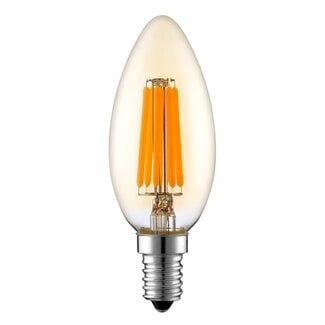 E14 3-step dimmable LED filament candle bulb, amber 5.5W