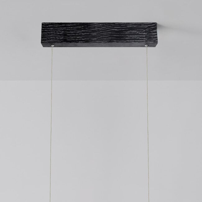 pendant light Andre - black with wood pattern and 3-step dimmable LED