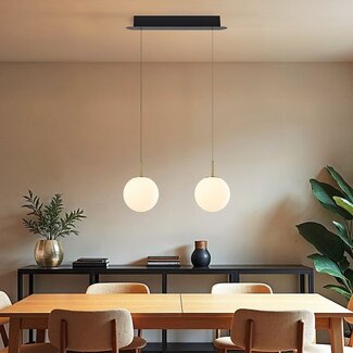 Luxury pendant lamp Svea gold with opal white glass - 3-step dimmable, 2700K