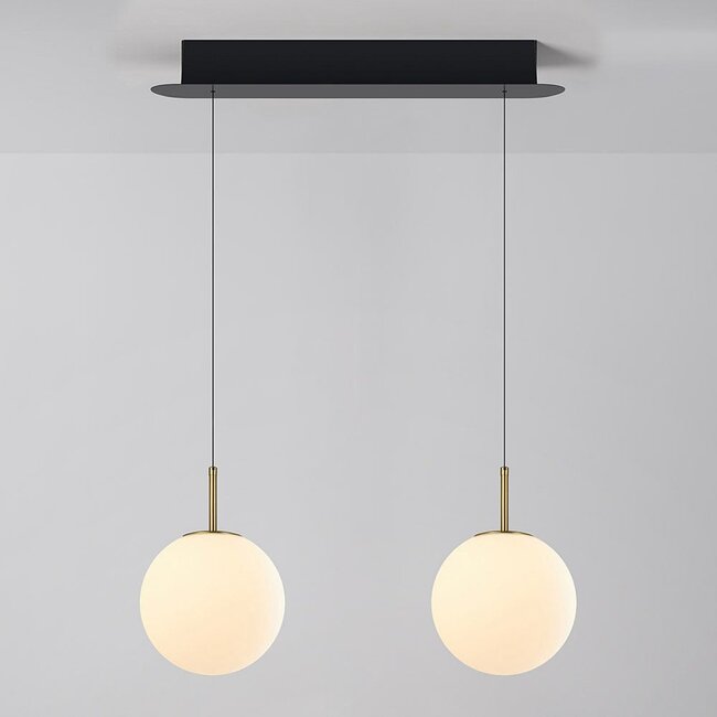 pendant light Svea - gold with opal glass and 3-step dimmable LED