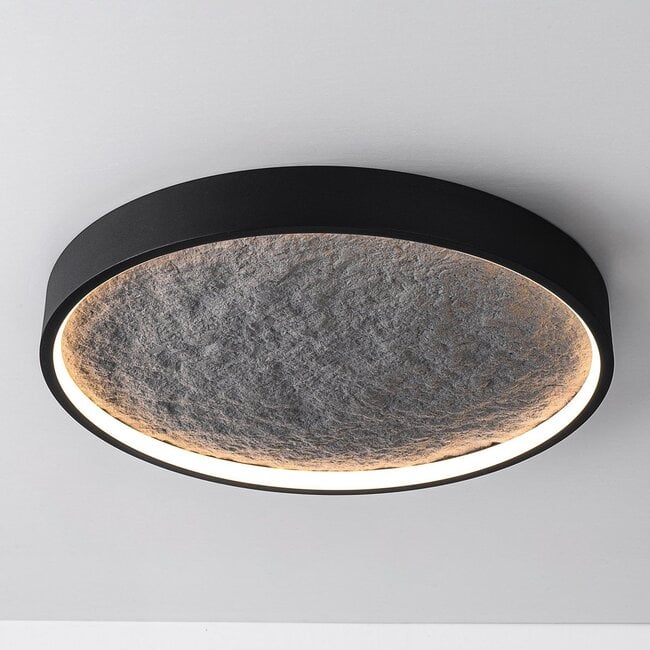 ceiling light Cercul 3-step dimmable - black and grey stone effect