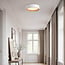 LED ceiling light Larios, 3-step dimmable Ø29 cm - white with wood accent
