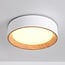 LED ceiling light Larios, 3-step dimmable Ø29 cm - white with wood accent