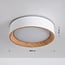 LED ceiling light Larios, 3-step dimmable Ø29 cm - white with wood accent