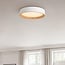 LED ceiling light Larios, 3-step dimmable Ø39 cm - white with wood accent