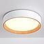 LED ceiling light Larios, 3-step dimmable Ø39 cm - white with wood accent