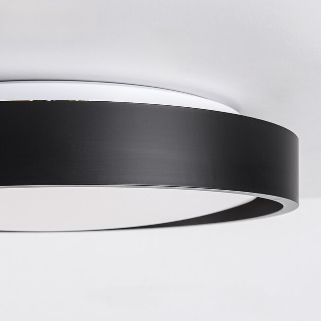 LED ceiling light Ricardo, 3-step dimmable Ø31 cm - black