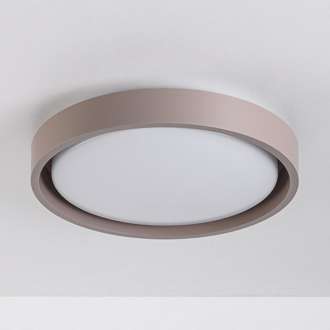 Ceiling lamp Ricardo in taupe with integrated LED, 3-step dimmable, Ø31 cm
