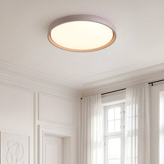 Ceiling lamp Ricardo in taupe with integrated LED, 3-step dimmable, Ø41 cm