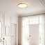 LED ceiling light Britta, 3-step dimmable Ø30 cm - white with wood accent