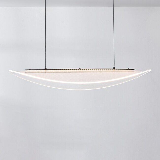 Design pendant light Flectra with 3-step dimmable LEDs and grid pattern - black
