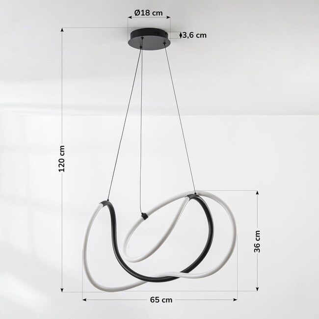 pendant light Lunara 3-step dimmable - black