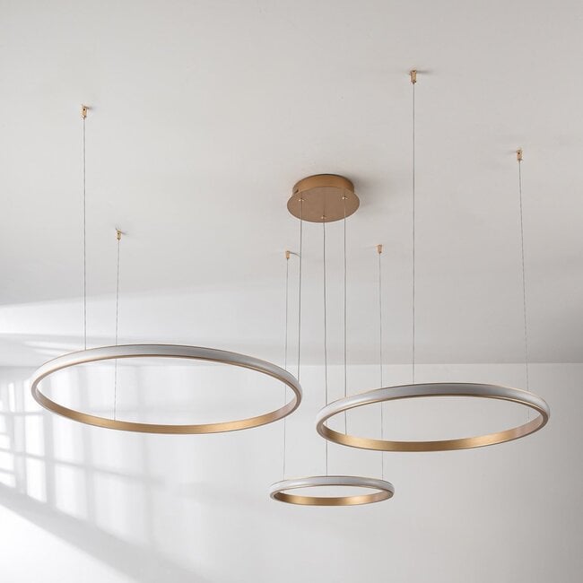 Designer lighting pendant light Seluna with three 3-step dimmable rings