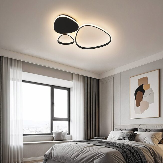 Designer ceiling lamp Mirana in black, 3-step dimmable