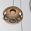 3-light pendant light Kafei with gold, smoked and copper glass - 3-step dimmable
