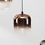 3-step dimmable pendant light Kafei with LED and glass globes in gold, smoked and copper