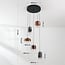 3-step dimmable pendant light Kafei with LED and glass globes in gold, smoked and copper