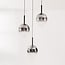 3-light pendant light Drop with smoked glass and integrated LED, 3-step dimmable