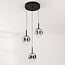 3-light pendant light Drop with smoked glass and integrated LED, 3-step dimmable