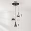 3-light pendant light Drop with smoked glass and integrated LED, 3-step dimmable