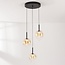 Modern pendant light Drop with amber glass and integrated LED, 3-step dimmable