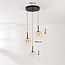Modern pendant light Drop with amber glass and integrated LED, 3-step dimmable