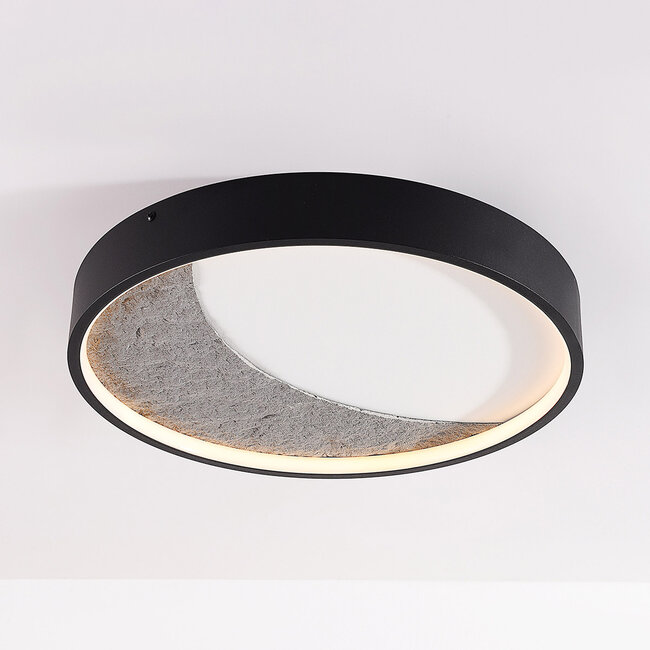 ceiling light Cercul Ø40 cm with black, grey and white stone effect, 3-step dimmable