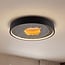 ceiling light Cercul Ø40 cm - black with grey stone and gold-leaf effects, 3-step dimmable