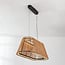 3-step dimmable pendant light Selara - woven shade in natural rope