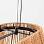 3-step dimmable pendant light Selara - woven shade in natural rope