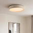 Ceiling lamp Palomo in beige with ribbed edge and 3-step dimmable LEDs