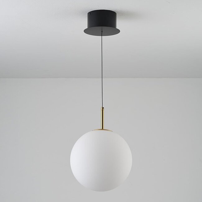 pendant light Signe - gold with opal glass and 3-step dimmable LED