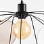 Fabric pendant lamp Zandor in taupe, ochre, white and light grey