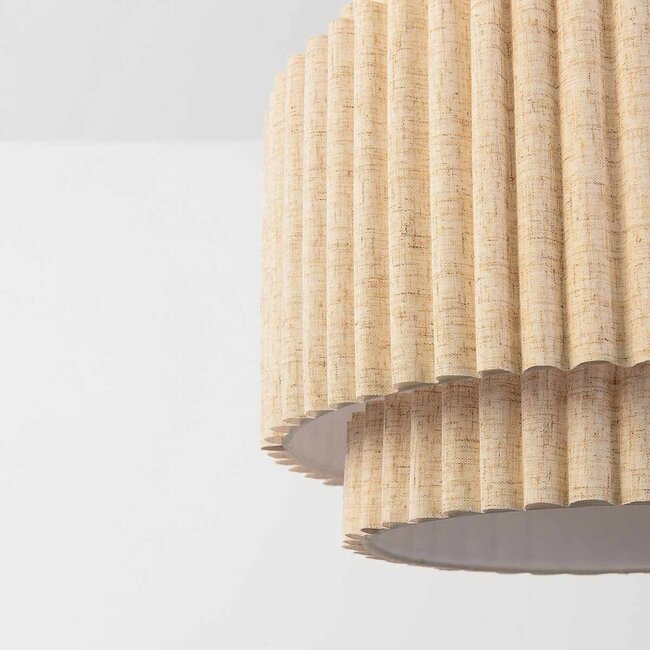 Pendant light Saven with layered linen shade