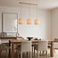 3-light pendant lamp Favre with layered linen shades