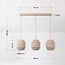 3-light pendant lamp Favre with layered linen shades