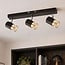 Industrial 3-light ceiling lamp Theo in black and gold