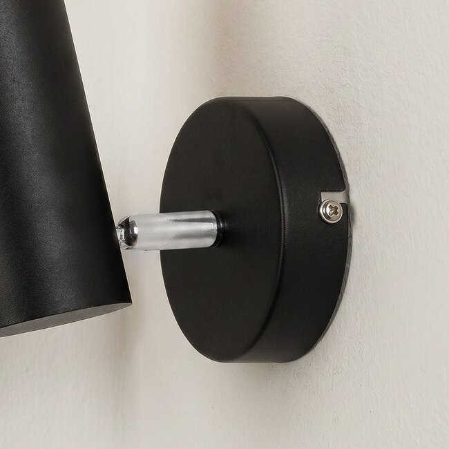 Wall lamp Memphis, matte-black with gold interior
