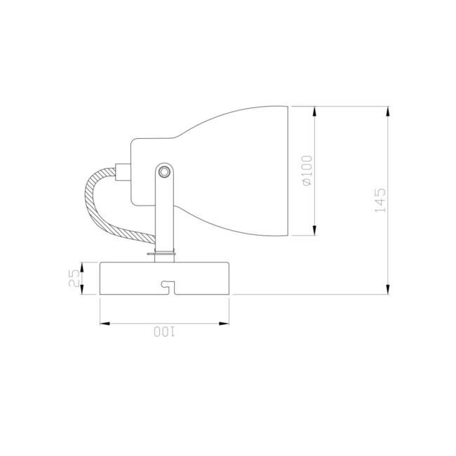 Modern ceiling lamp Brutus, concrete grey