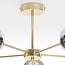 5-light industrial ceiling light Leah - gold and smoked glass