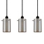5-light pendant light Texas - matt black and smoked glass